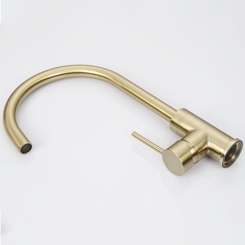 Brushed Gold Kitchen Faucet Deck Mount Single Handle