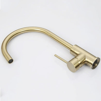 Brushed Gold Kitchen Faucet Deck Mount Single Handle
