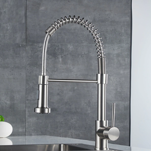 Brushed Nickel Pull Down Kitchen Faucets and Copper Pull Down Kitchen Mixers Tap