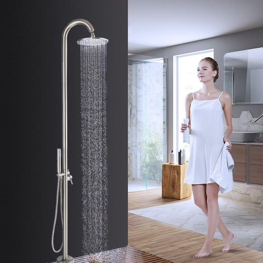 New Juno Exposed Outdoor Shower Head with Handheld Shower