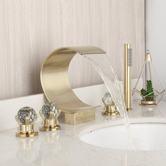 brushed gold bathtub faucet