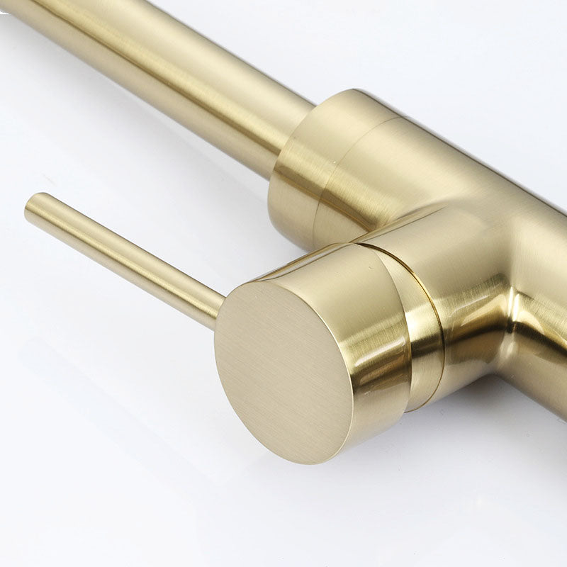 Brushed Gold Kitchen Faucet Deck Mount Single Handle