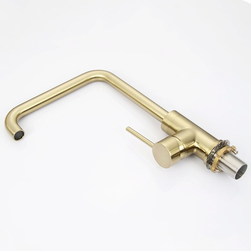 Brushed Gold Kitchen Faucet Deck Mount Single Handle
