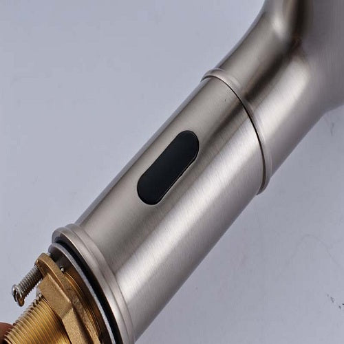 Brushed Nickel Bathroom Sink Faucet Automatic Sensor Faucet with LED Spout