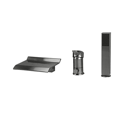 Juno Brushed Nickel Bathroom Waterfall Bath-Tub Faucet