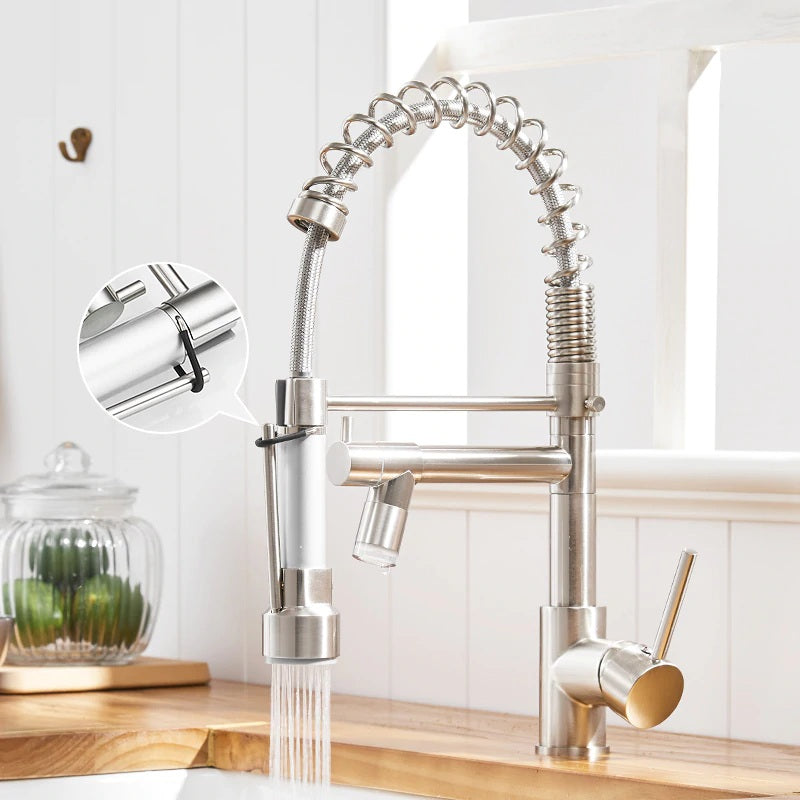 Juno High Quality Brass Rotating LED Hot & Cold Kitchen Sink Faucet