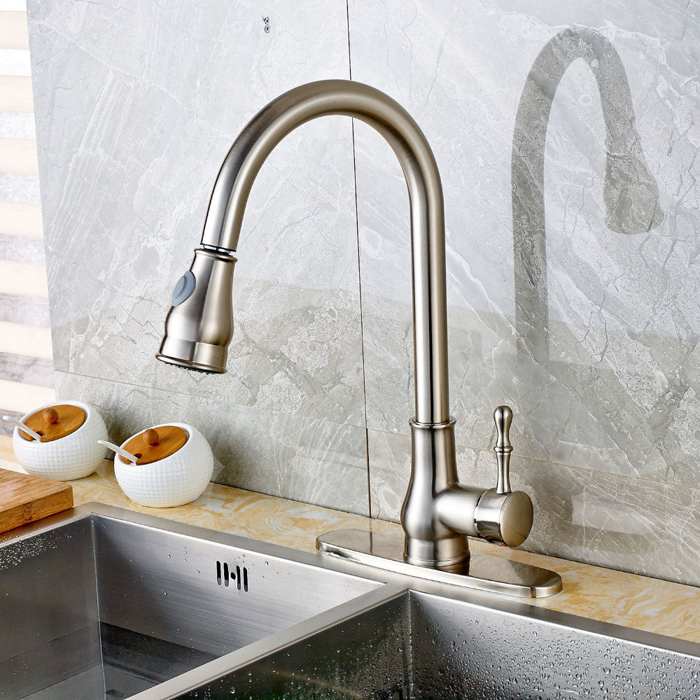 Brushed Nickel Kitchen Sink Faucet