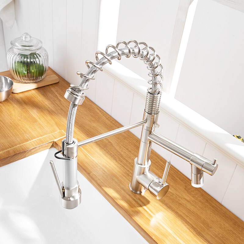 Brass LED Hot & Cold Kitchen Sink Faucet