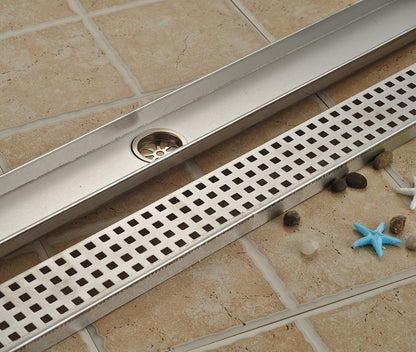 Brushed Nickel Linear Stainless Steel Long Shower Drain System