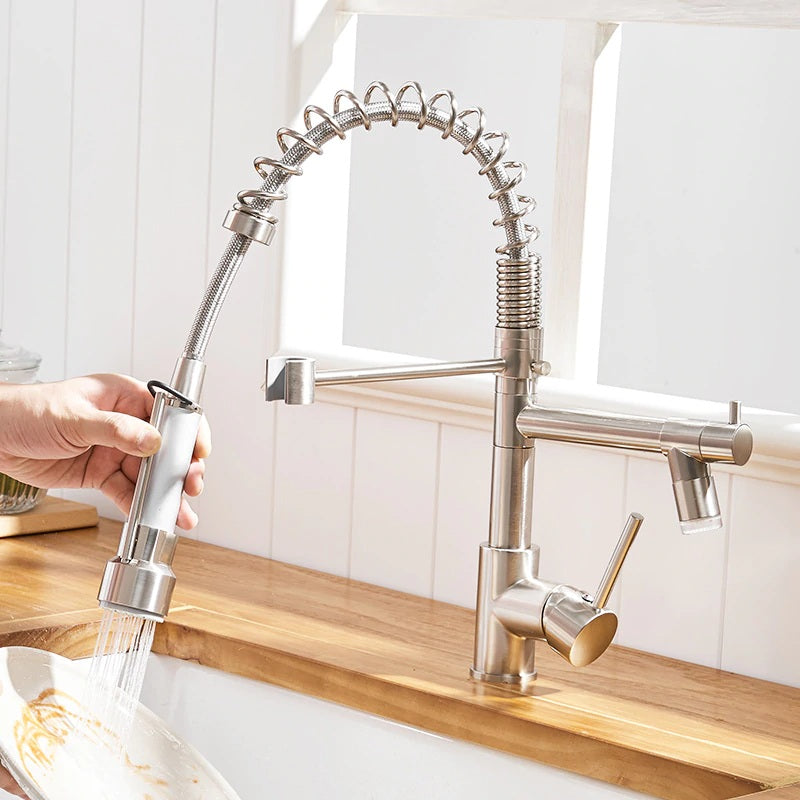 Juno High Quality Brass Rotating LED Hot & Cold Kitchen Sink Faucet