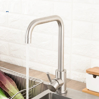 Juno Rotatable Brushed Nickel Single Handle Kitchen Sink Faucet