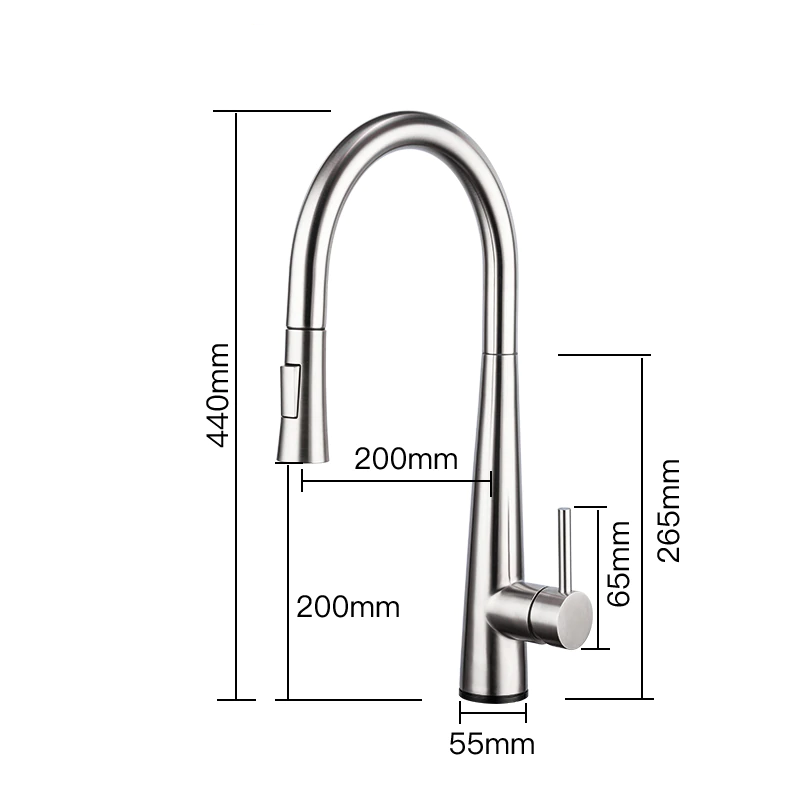 Brushed Nickel Smart Touch Kitchen Sink Faucet Deck Mount
