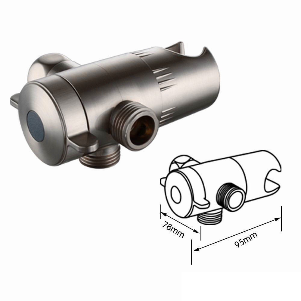 Brushed Nickle 5 Function Dual Shower Head Handheld Shower Head