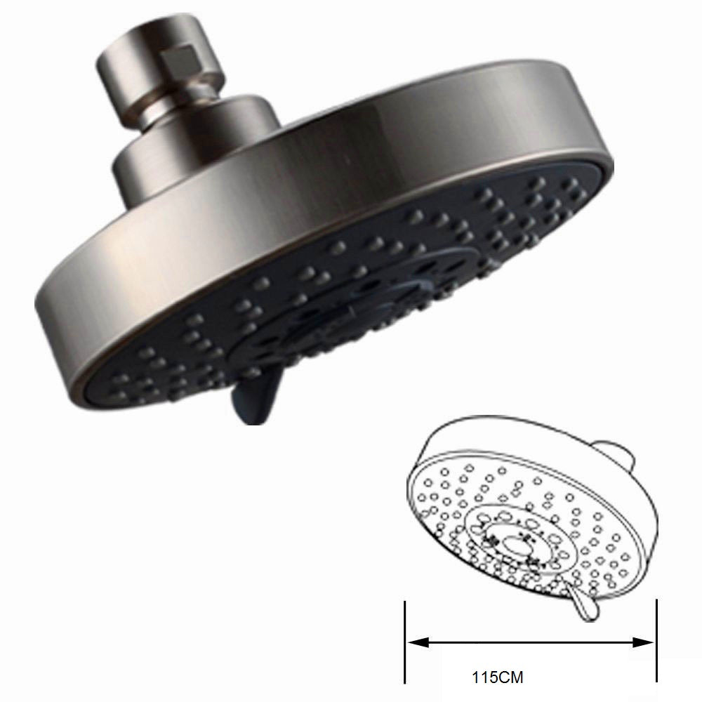 Brushed Nickle 5 Function Dual Shower Head Handheld Shower Head