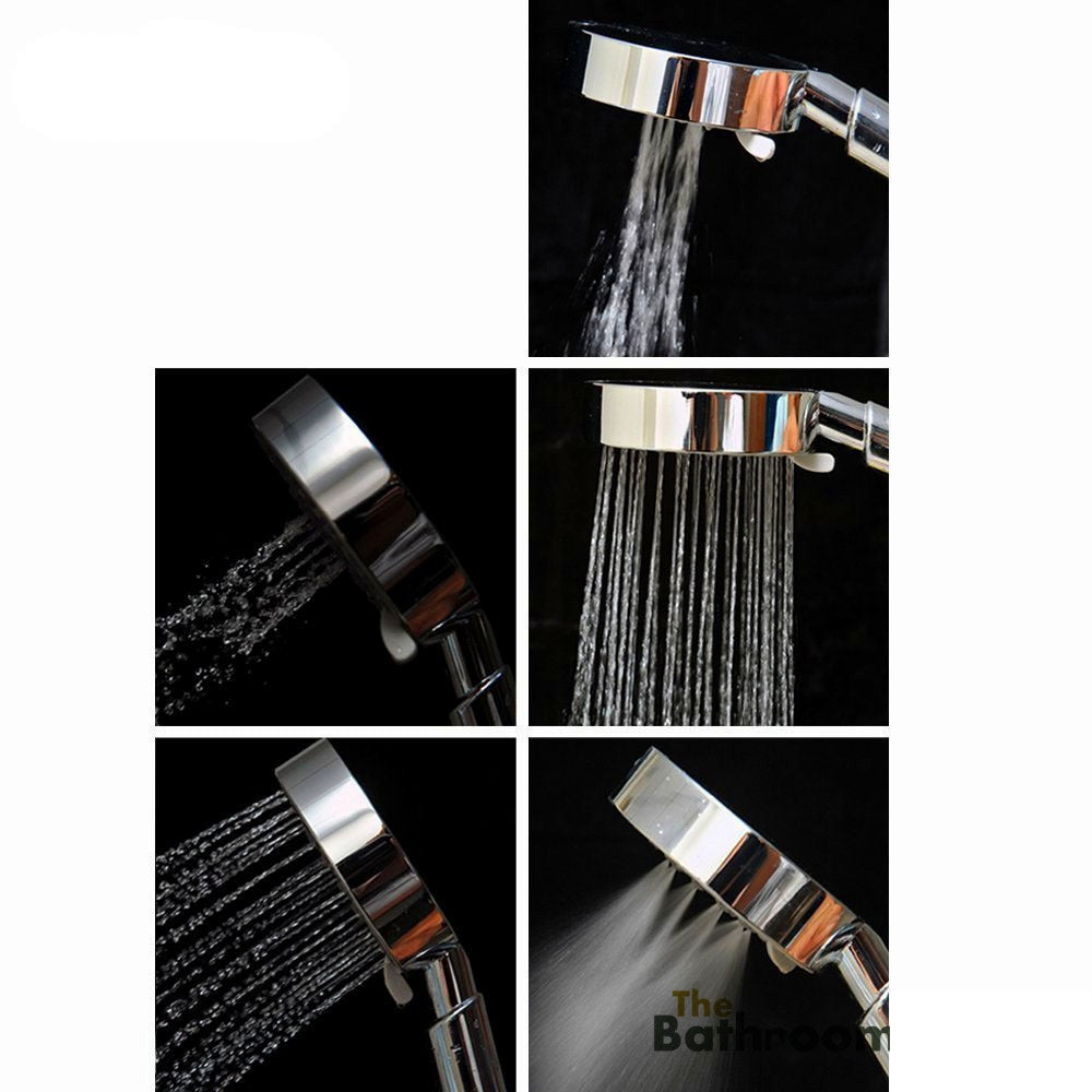 Brushed Nickle 5 Function Dual Shower Head Handheld Shower Head