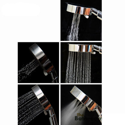 Brushed Nickle 5 Function Dual Shower Head Handheld Shower Head