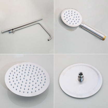 Juno 8 Inch Brushed Nickel Wall Mount 3 Function Rain Shower Head Handheld Spray Bathroom Shower Set