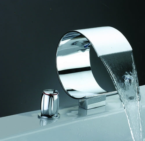 Juno Dual Handle Contemporary Ceramic Chrome Polished Waterfall Bathtub Mixer