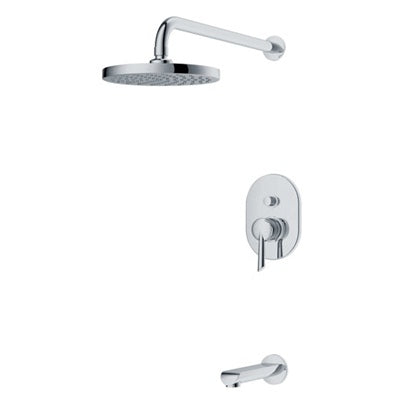 Monro Wall Mount Solid Brass Chrome Finish Shower Set