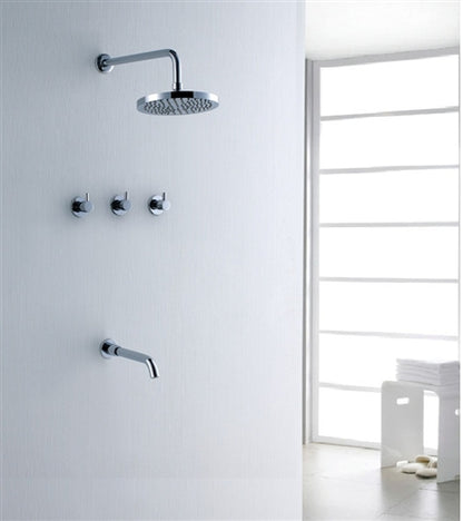 Wall Mount Stainless Steel Chrome Plated Shower Set with Hand Shower