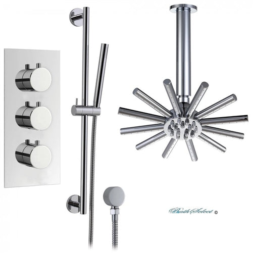 Neysa Waterfall Shower Set with Handheld Showers