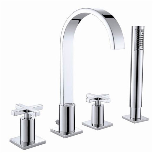 Contemporary Double Handle Widespread Roman tub Faucet