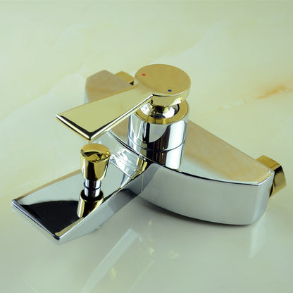 Chrome Polished Luxury Waterfall Wall Mounted Handheld Bathroom Shower