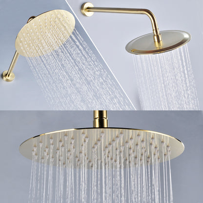 Juno Commercials Ceiling & Wall Mount Brushed Gold Luxury Shower Head & Arm
