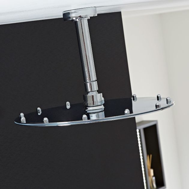 6 Jetted New Thermostatic Ceiling Mount Shower System 12" Rain Shower Head in Shower Set