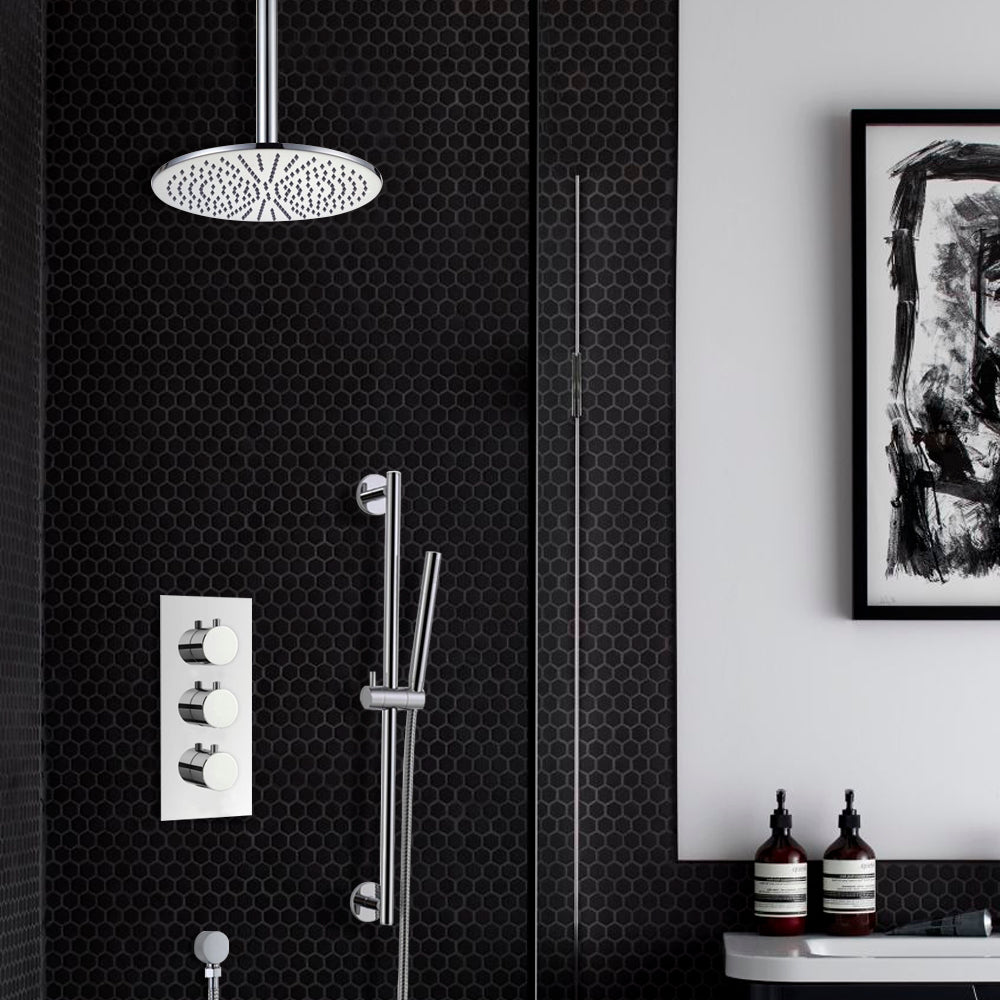 ceiling mount shower set with handheld shower