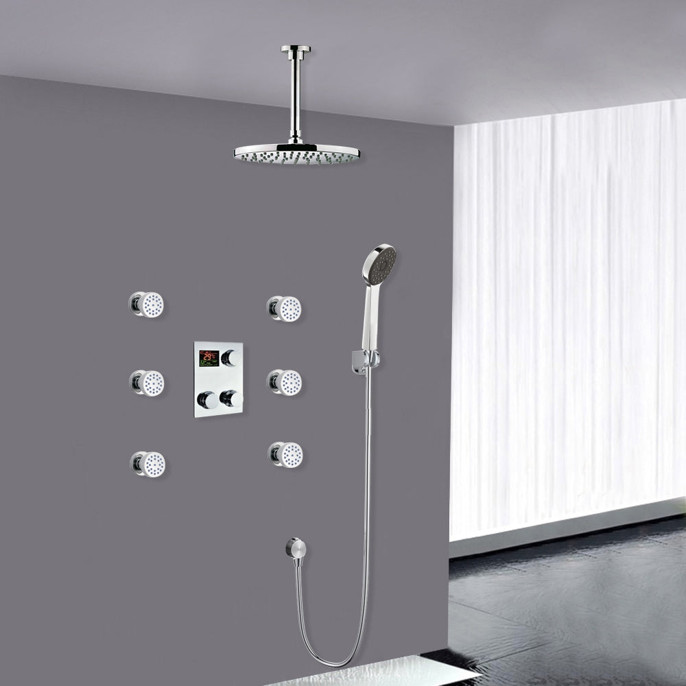 10" Thermostatic Digital Display shower system with hand shower System