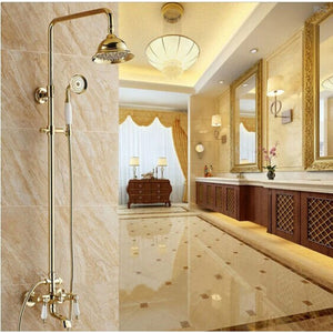 Ceramic Shower Faucet Mixer With Gold Finish 4