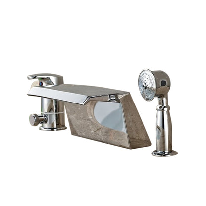 Ceramic Valve Waterfall Chrome Bathtub Faucet with Hand Shower