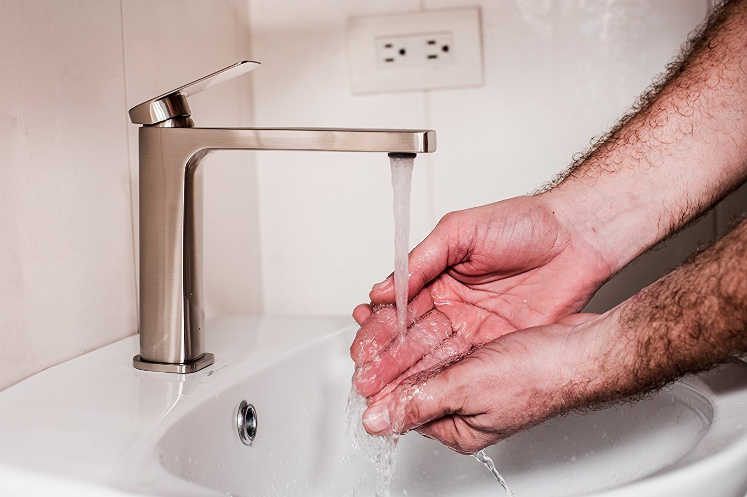 Chieti Sink faucet Mixer in Brushed Nickel Finish