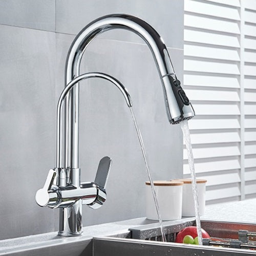 New Juno Chrome Touch Kitchen Faucet Deck Mount Swivel Dual Function Tap