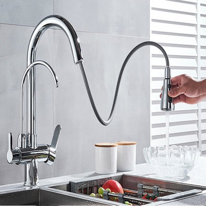 New Juno Chrome Touch Kitchen Faucet Deck Mount Swivel Dual Function Tap