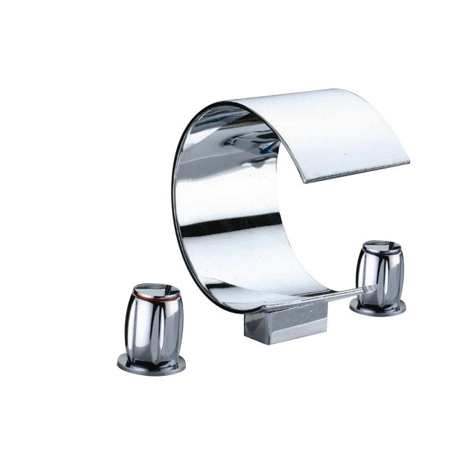 Chrome Waterfall Sink and Bathtub Faucet