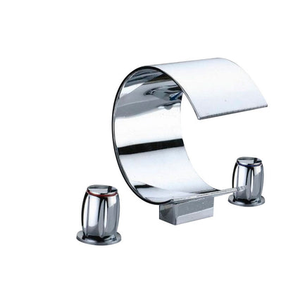Chrome Waterfall Sink and Bathtub Faucet