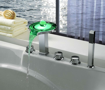 led waterfall bath-tub faucet