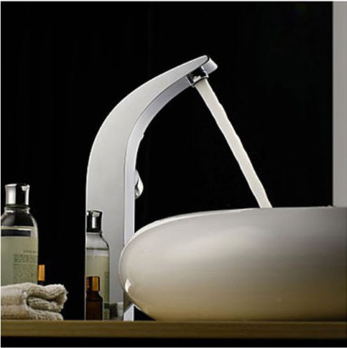 Chrome Finish Brass Body Bathroom Vessel Sink Faucet