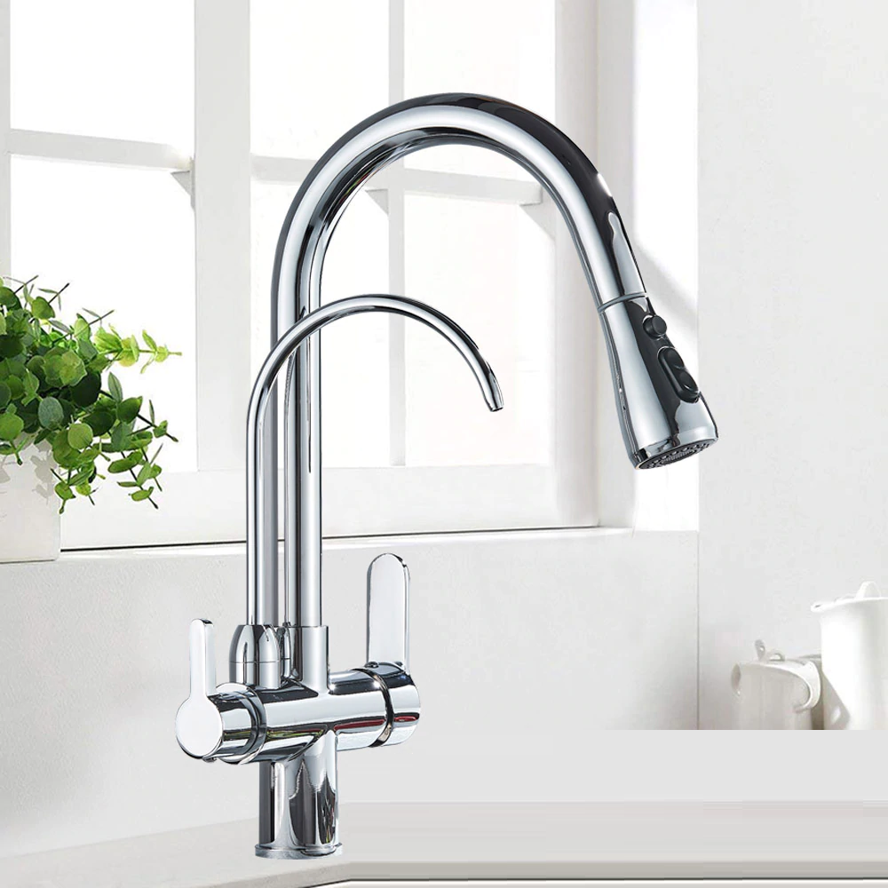 Juno Double Nozzle Filtered Kitchen Removable Sprayer Drinking Water Kitchen Faucet
