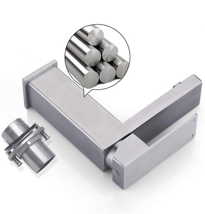 Juno Brushed Finish Single Handle Mixer Bathroom Standing Square Faucet