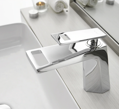 Luxury Deck Mount Matte Black & Gold Bathroom Faucet