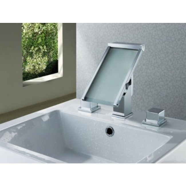 Widespread Waterfall Bathroom Sink Faucet Chrome Finish