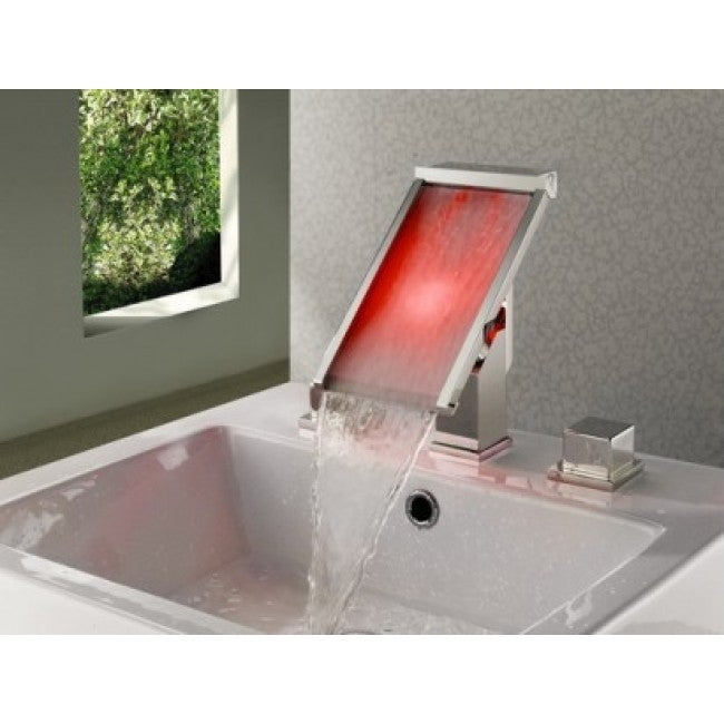 Widespread Waterfall Bathroom Sink Faucet Chrome Finish