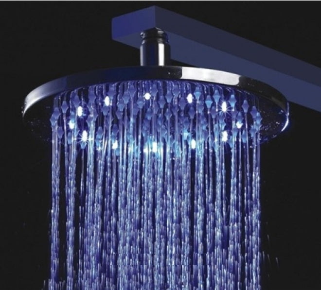 led chrome shower head