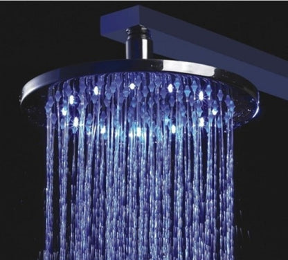 led chrome shower head