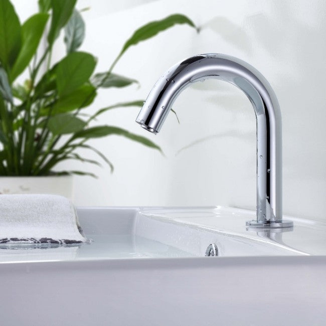 Chrome Finish Simple Automatic Sensor Bathroom Faucet