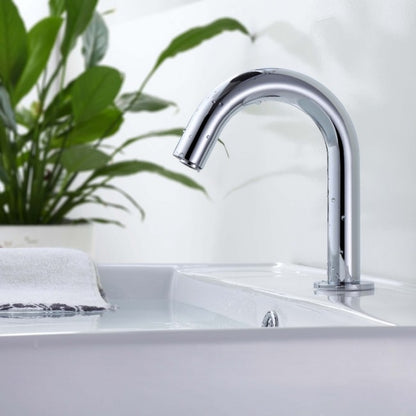 Chrome Finish Simple Automatic Sensor Bathroom Faucet