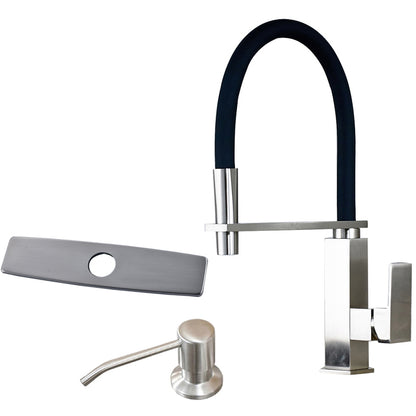 Chrome Finish Stainless Steel Kitchen Sink Faucet with Soap Dispenser